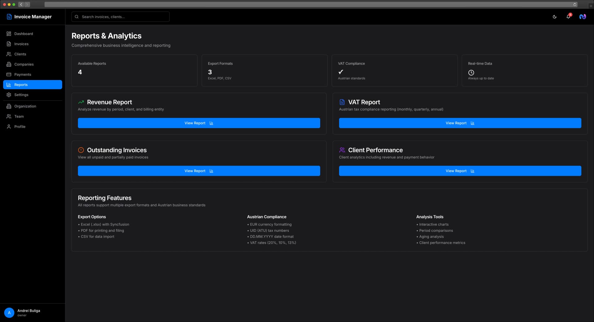 Client management with contact details