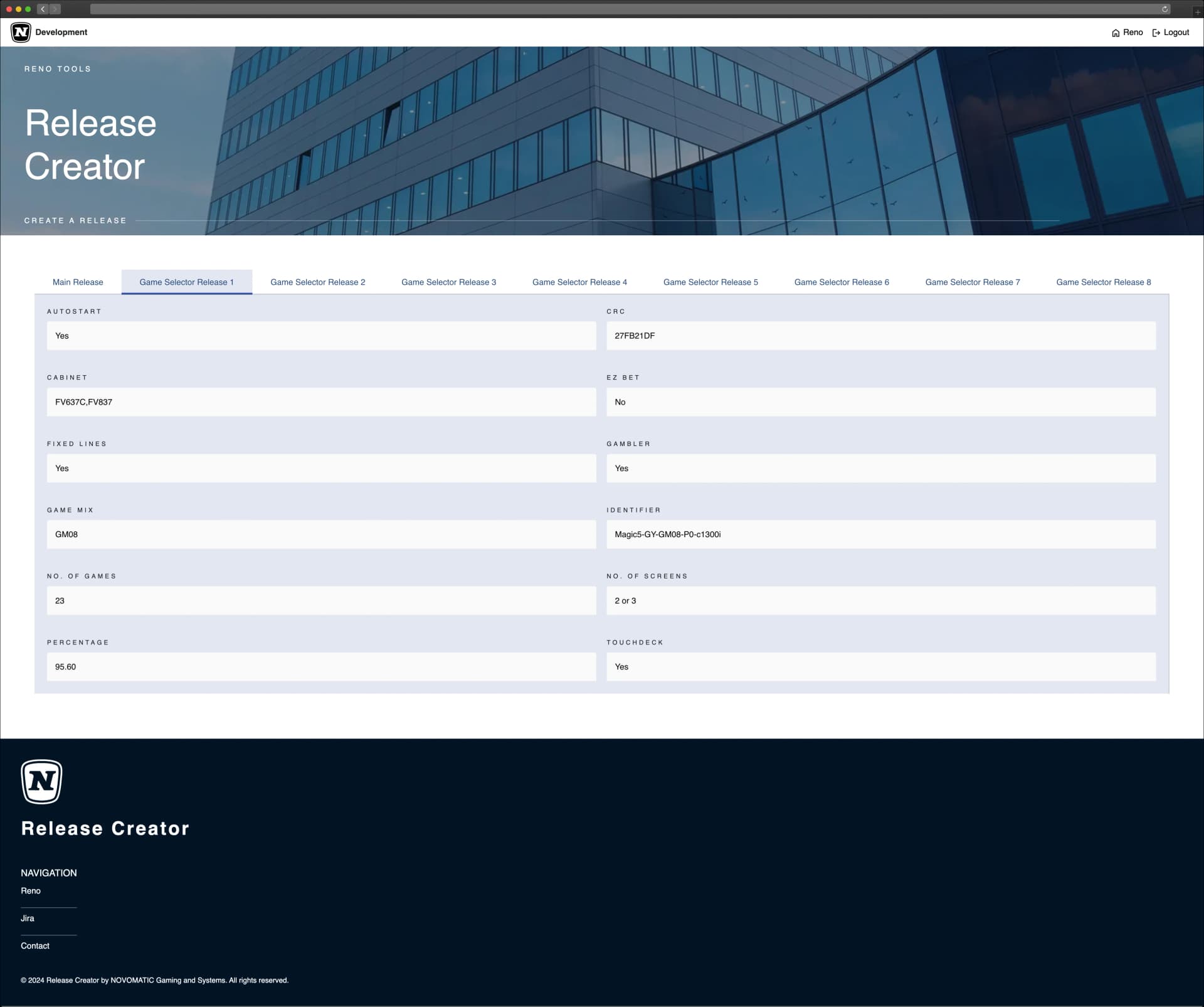 Game selector configuration for another product line