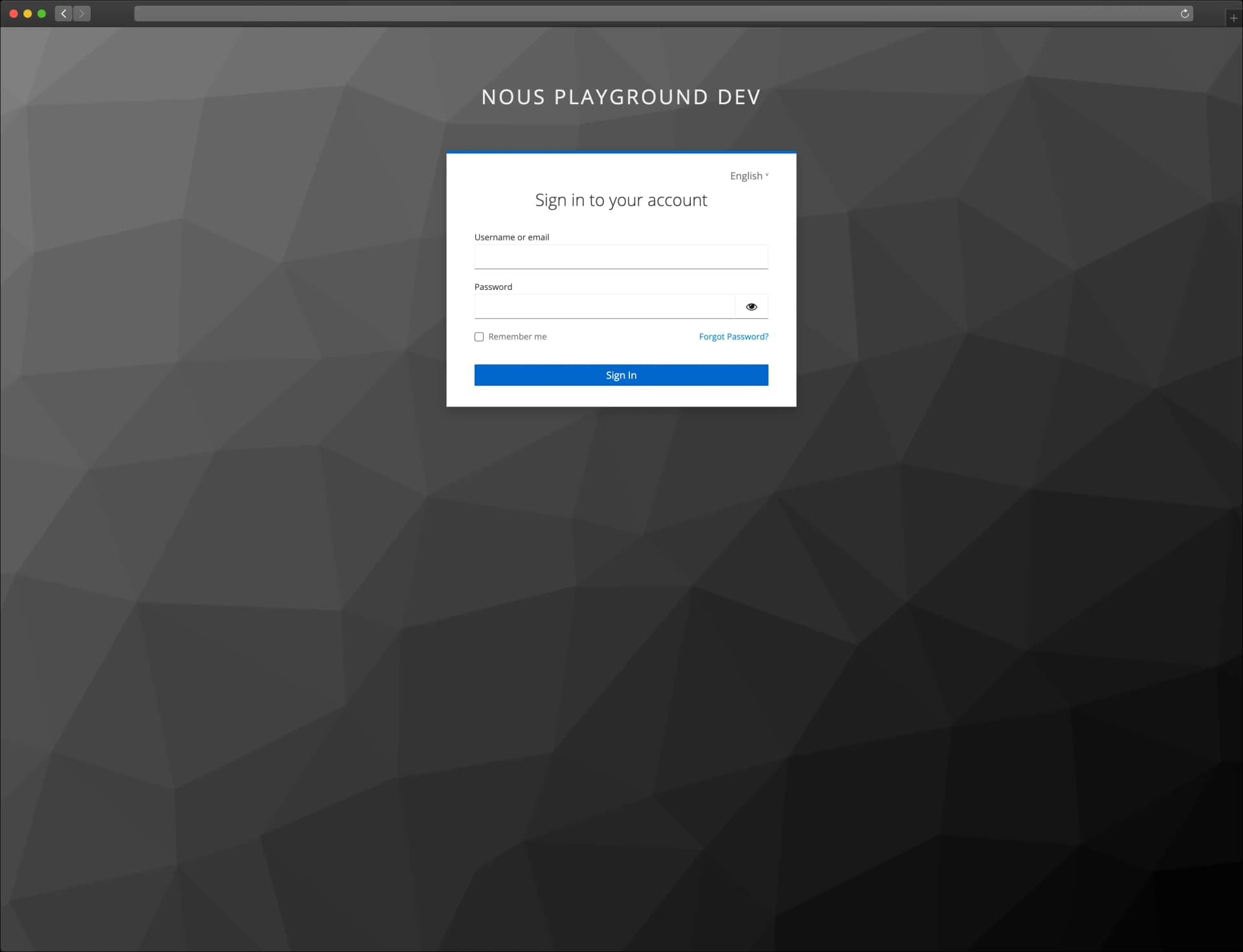 NOUS CMS login with multi-tenant authentication